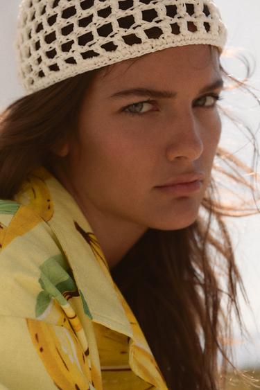 WOVEN SKULLCAP - Oyster-white by Zara - Image 1