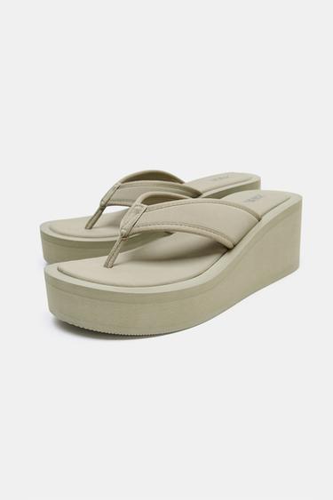 PLATFORM SANDALS - Khaki Green by Zara - Image 3