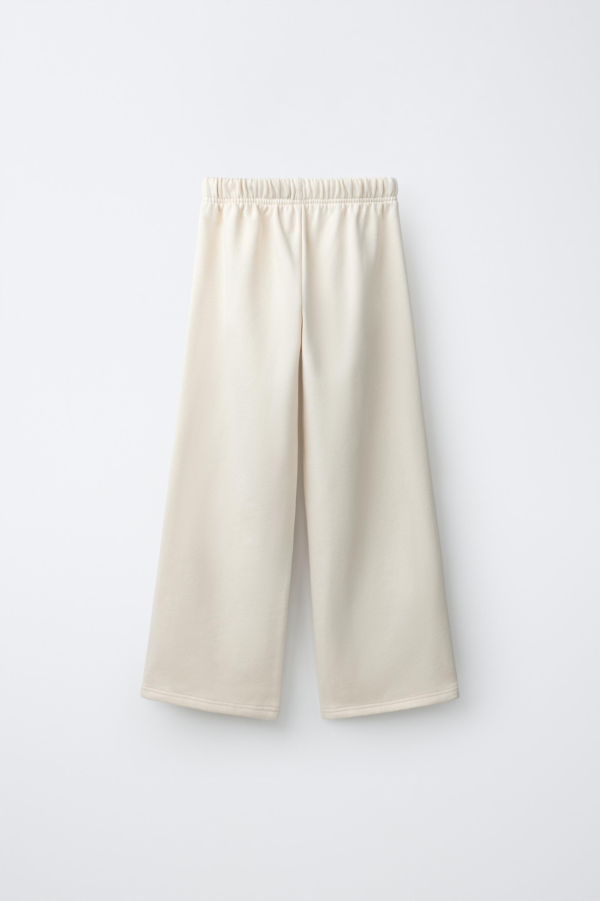 CALÇA WIDE LEG VARSITY - Cru | ZARA Brasil