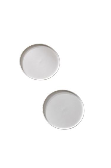 SET OF 2 - PLATE S - ecru-white by Zara