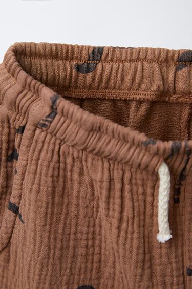 PALM TREE TEXTURED BERMUDA SHORTS - Light brown by Zara - Image 2