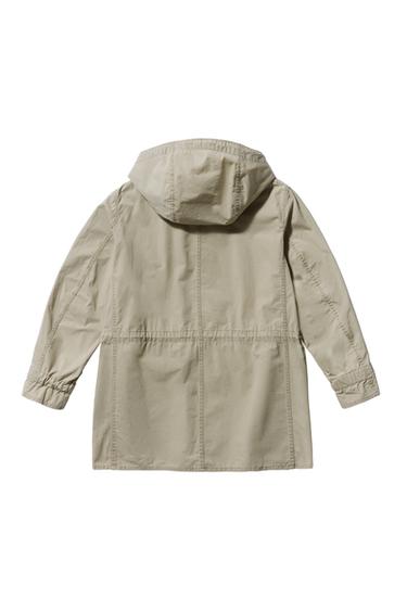 Zara SHORT COTTON PARKA - Gray green