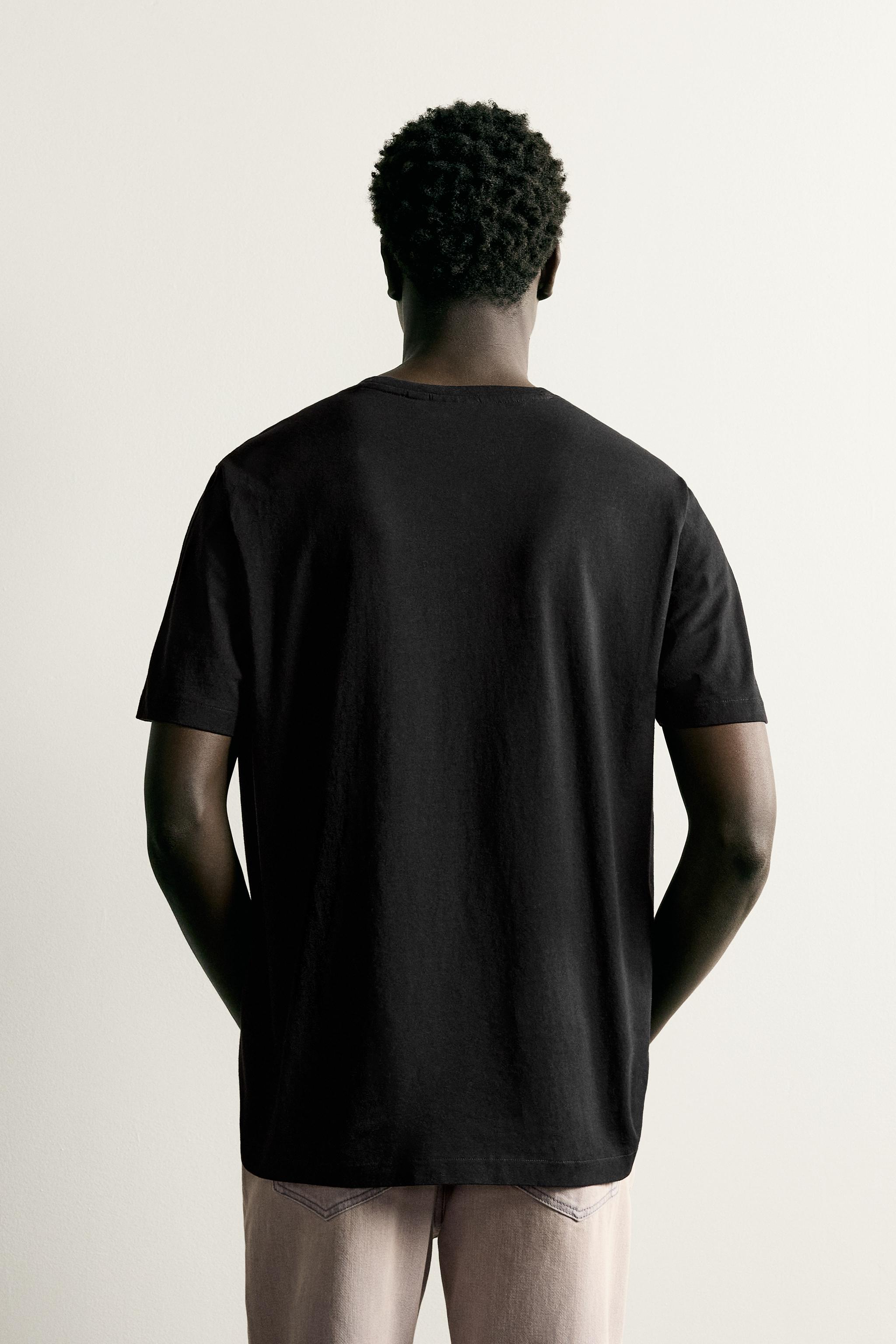 Мужские футболки Zara RELAXED FIT LIGHTWEIGHT T-SHIRT — фото 3