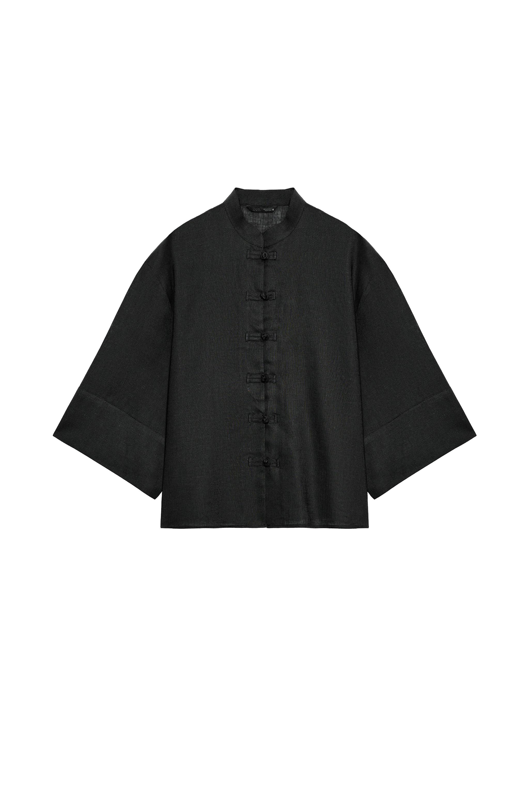 LINEN SHIRT WITH FROG FASTENING