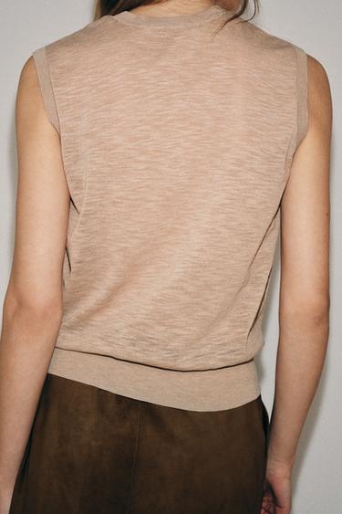 EXTRA FINE WOOL BLEND KNIT TOP - Dusty pink by Zara - Image 2
