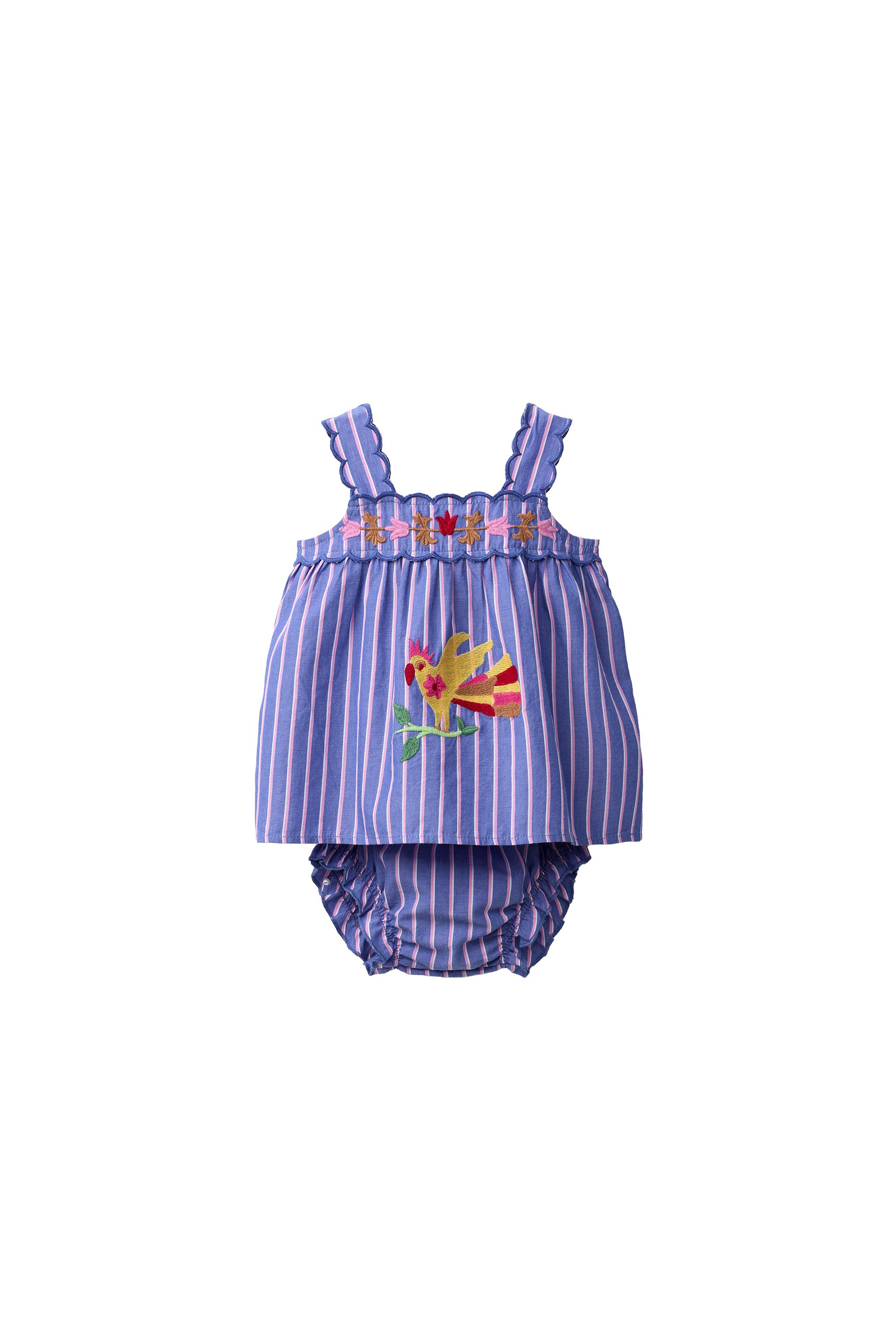 STRIPED AND EMBROIDERED BLOUSE AND BOTTOMS SET SISSEL EDELBO X