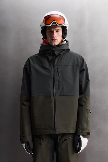 Parka Homme Zara Imperméable Gris Foncé Avec Capuche - Taille L - Occasion Excellent État