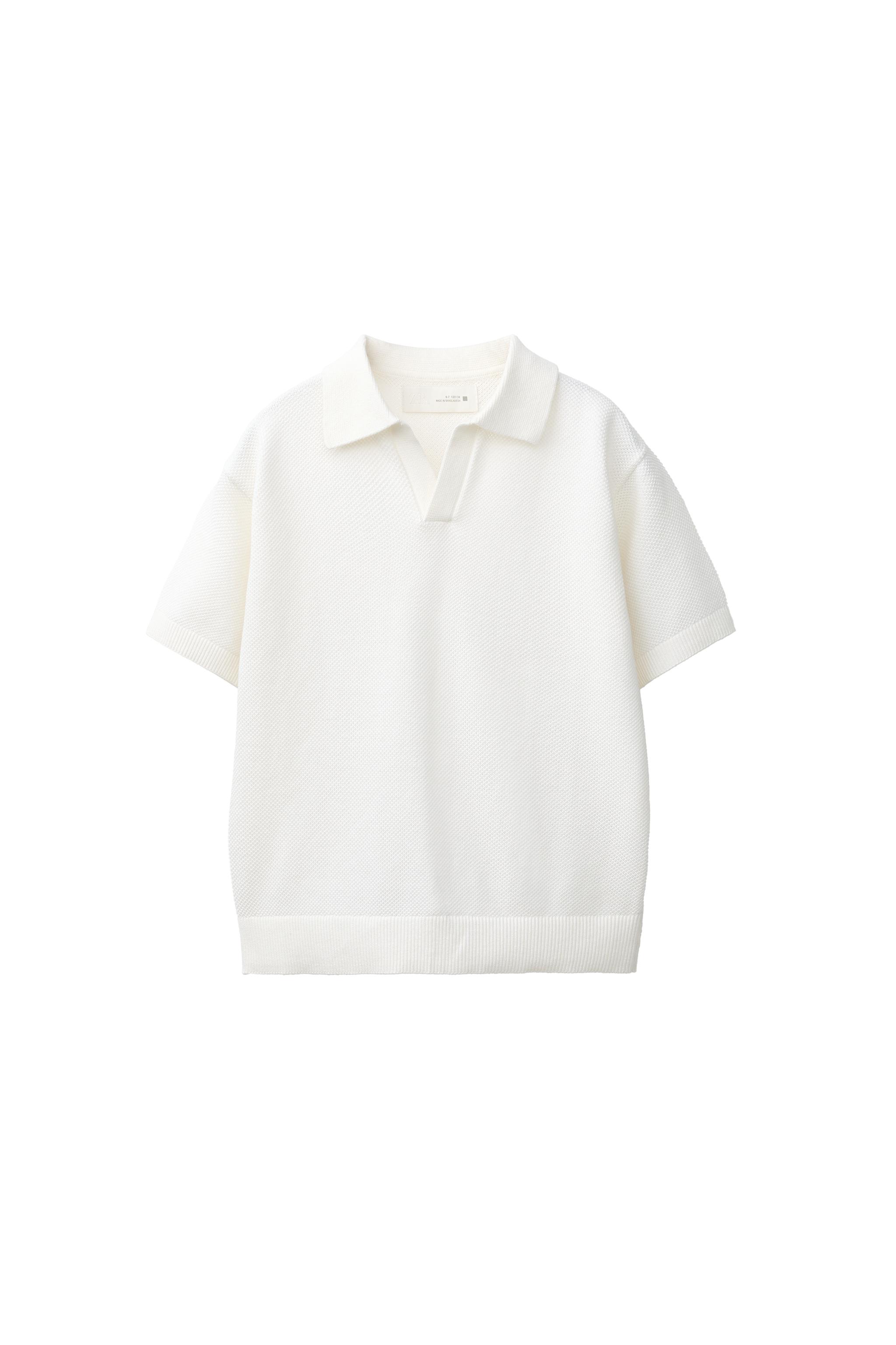 KNIT PIQUÉ POLO SHIRT — White