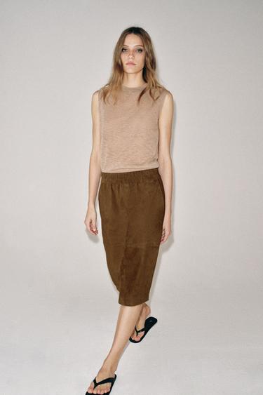 EXTRA FINE WOOL BLEND KNIT TOP - Dusty pink by Zara