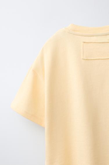 PLAIN T-SHIRT AND WIDE-LEG TROUSERS SET - Yellow by Zara - Image 6