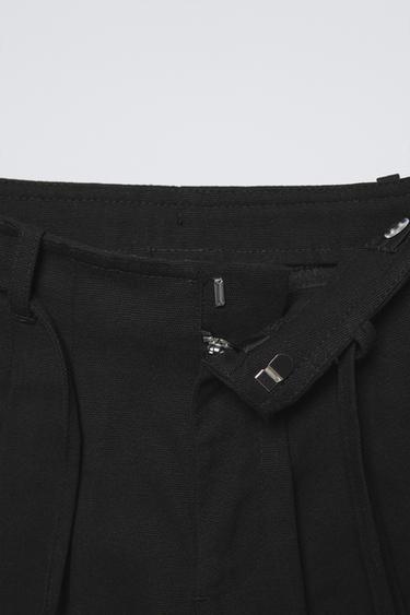 PANTALON FLUIDE À CEINTURE - Noir de Zara - Image 2