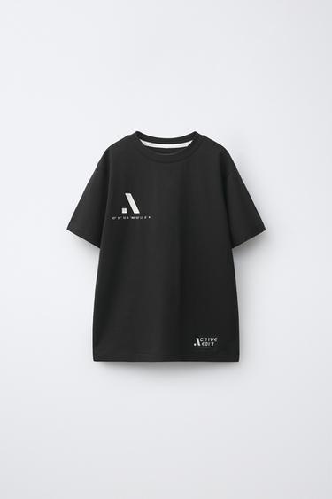 SPORTY PRINT T-SHIRT - Black by Zara - Image 0