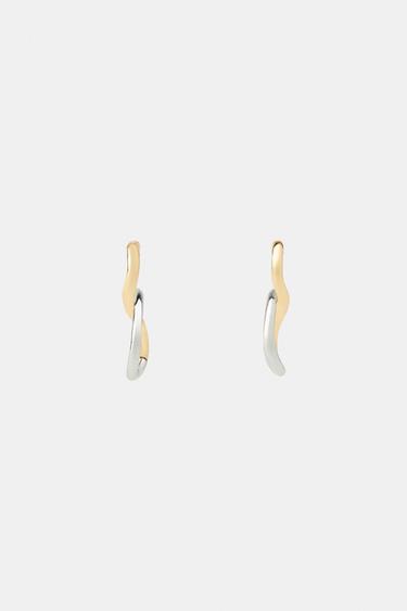 INTERTWINED METAL EARRINGS - Gold / Silver by Zara - Image 0