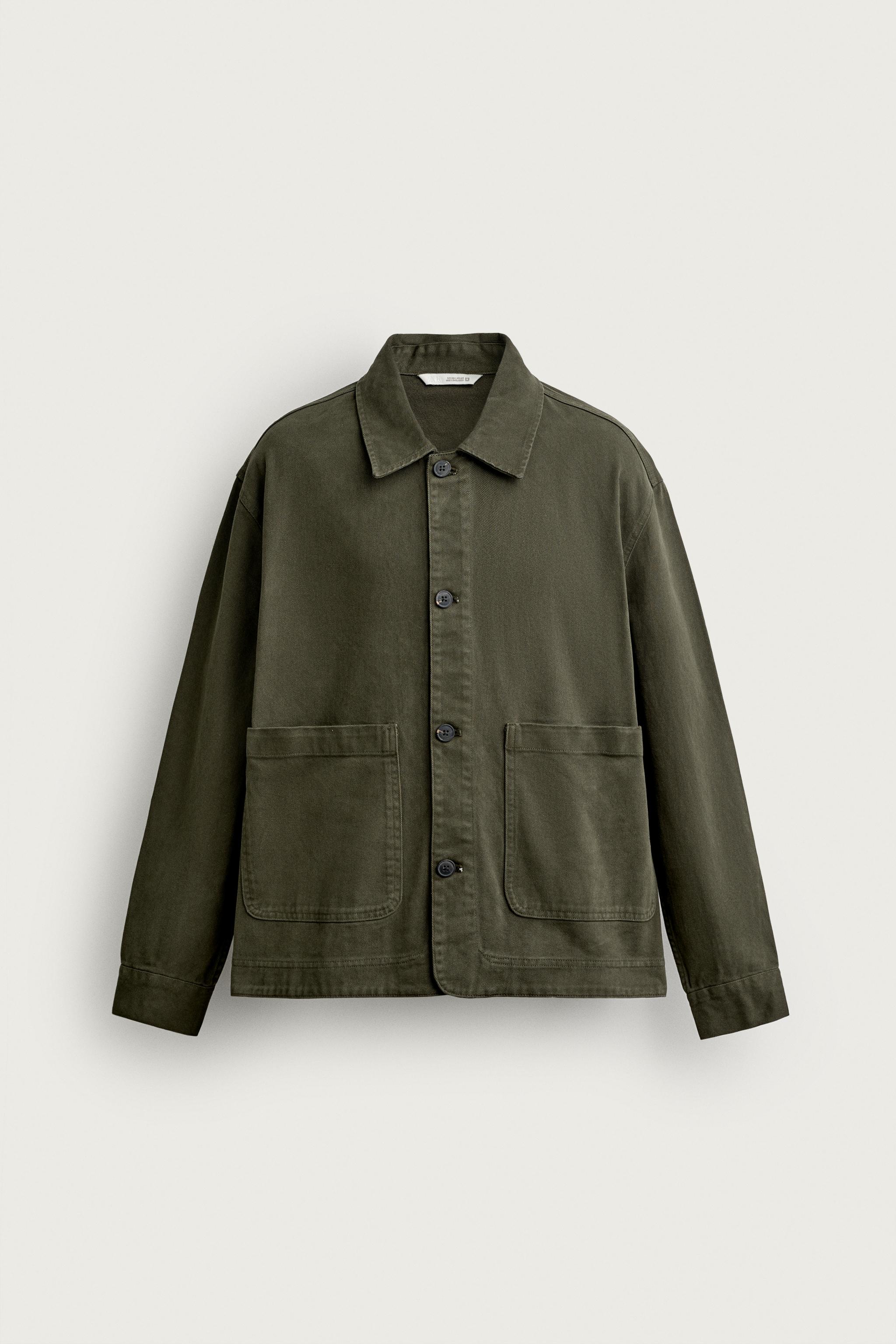 RELAXED FIT POCKET OVERSHIRT — Khaki