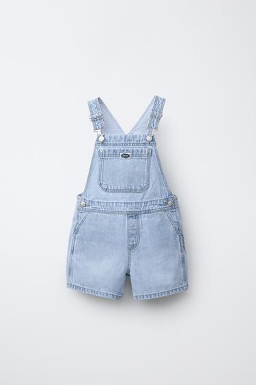 DENIM SHORT DUNGAREES - Mid-blue by Zara
