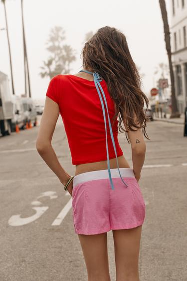 TOP DOUBLE EFFET - Rouge de Zara - Image 5