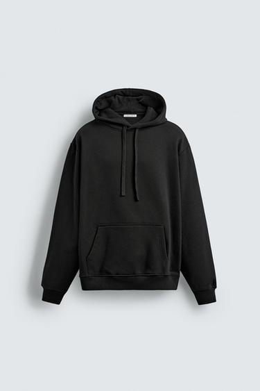 MOLETOM BÁSICO COM CAPUZ HEAVYWEIGHT - Preto da Zara