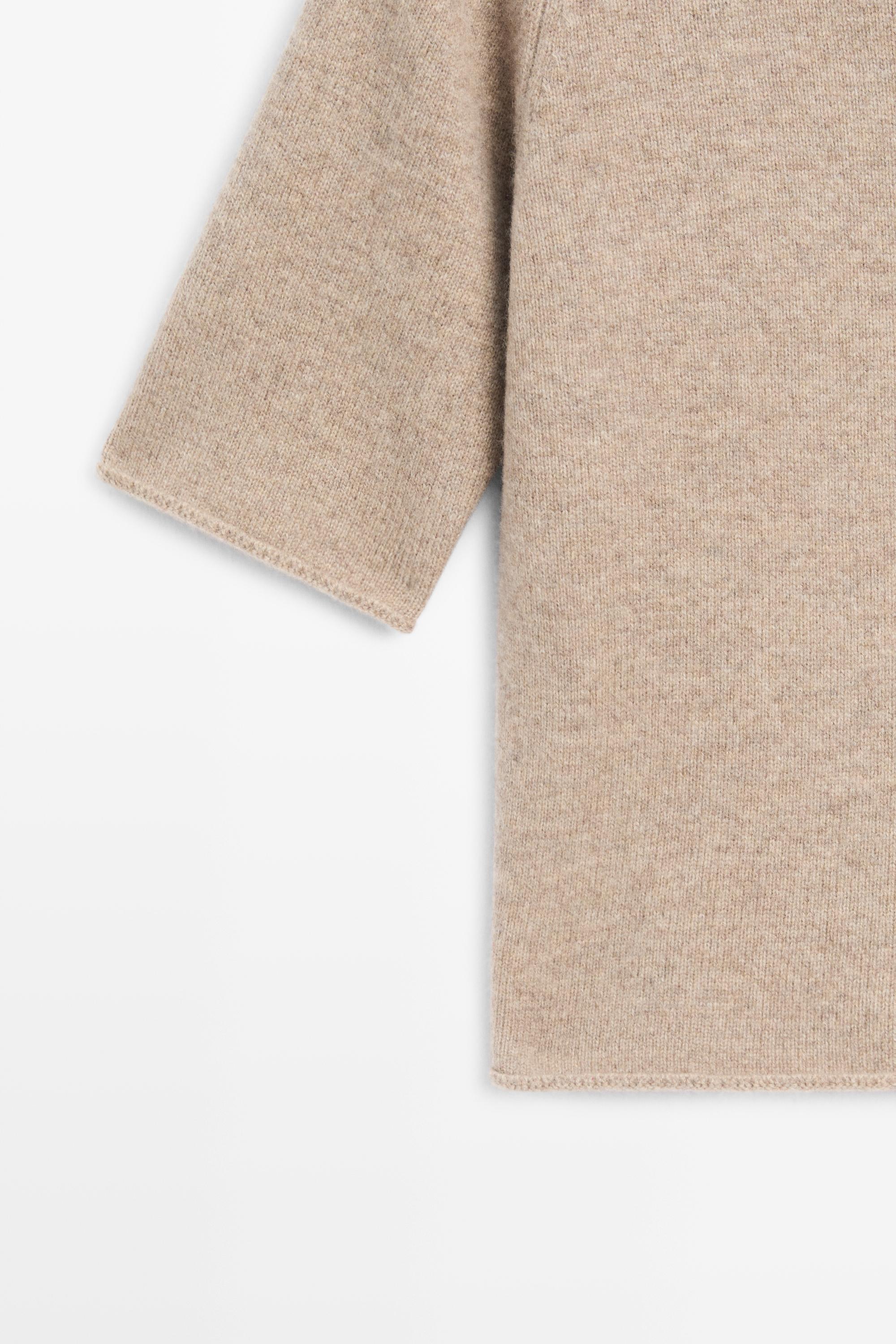 Cardigan en maille 100 % laine à col cheminée