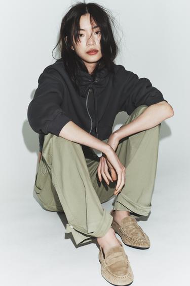 SOFT SUEDE LOAFERS - SAND/BROWN by Zara