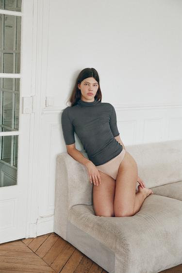 ΤΟΠ ΜΕ ΟΡΘΙΟ ΓΙΑΚΑ - Βαθύ γκρι του Zara