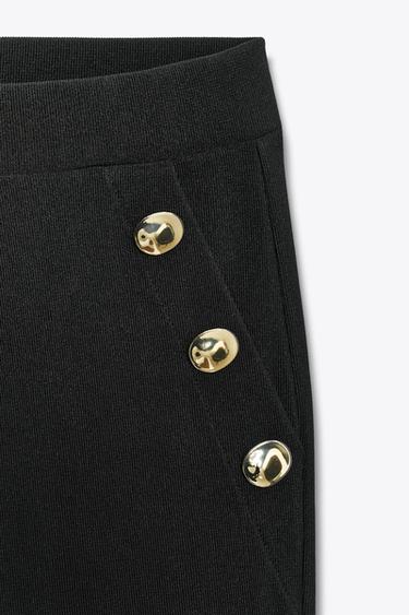 OTTOMAN LEGGINGS WITH BUTTONS - Black by Zara - Image 8