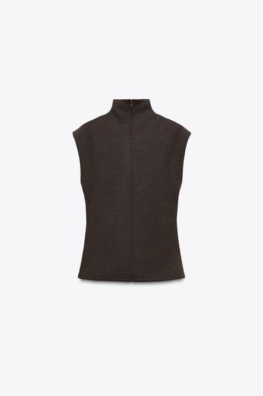 TOP DRAPÉ LATÉRAL SOFT INTERLOCK - Marron de Zara - Image 5