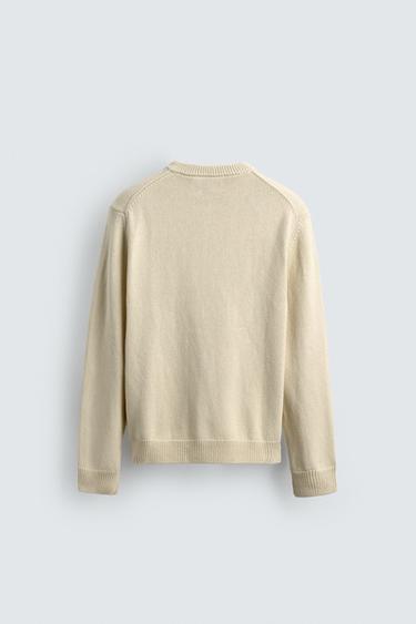 REGULAR FIT COTTON/LINEN CARDIGAN - Light beige by Zara - Image 8