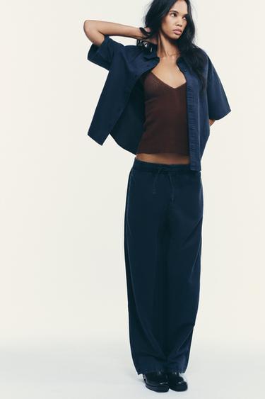 JOGGER TROUSERS WITH SEAMS - Blue by Zara - Image 0