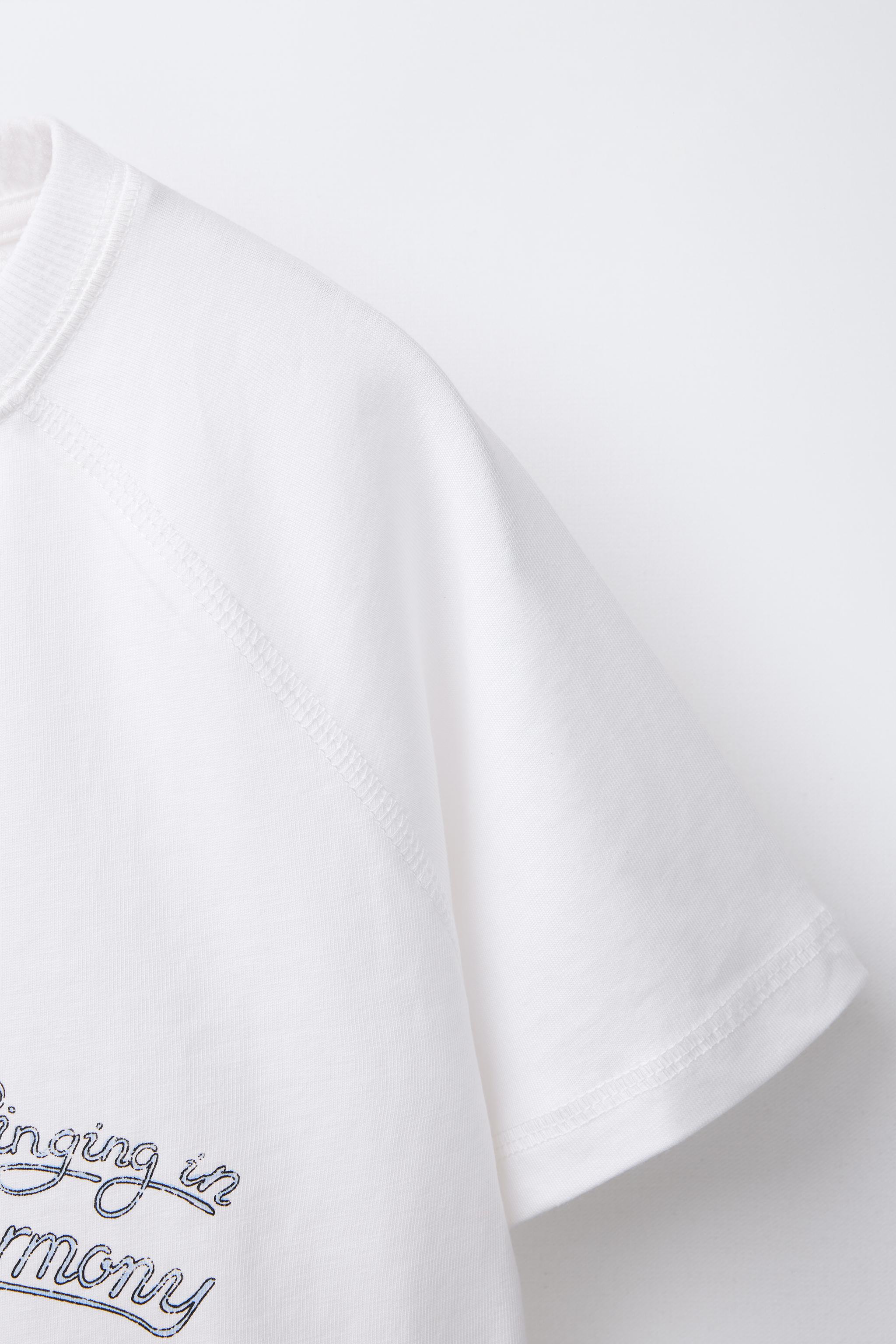 【Nuyet】Note raglan tee _ White PRINTED RAGLAN SLEEVE T-SHIRT - White | ZARA United States