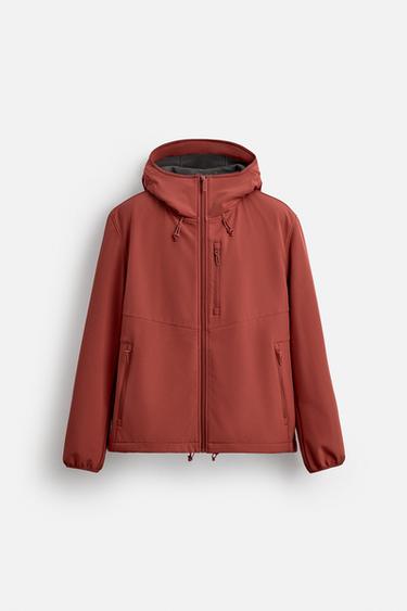 COMBINED TECHNICAL JACKET WITH HOOD - Red / Orange by Zara