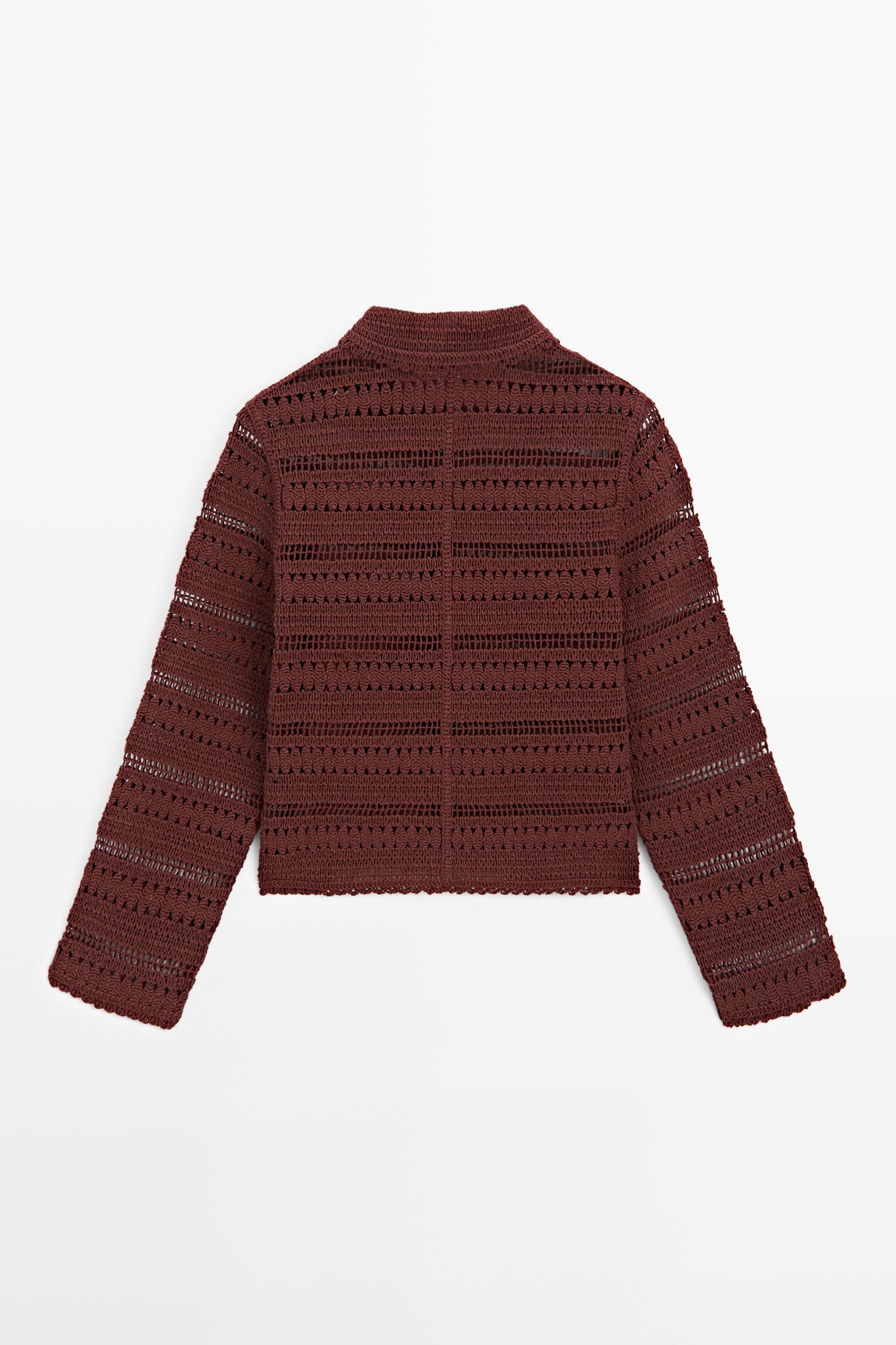 Short cotton crochet jacket