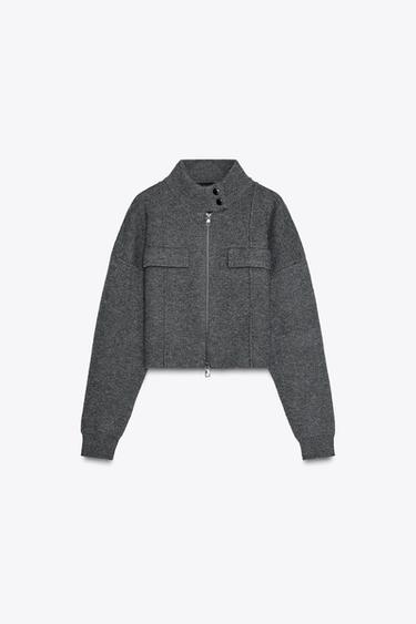 CHAQUETA PUNTO CREMALLERA - Gris vigoré de Zara - Imagen 0