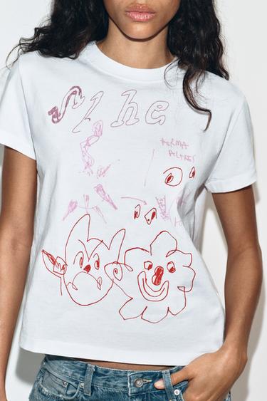 CAMISETA PAULA GRENOUILLE - Blanco de Zara