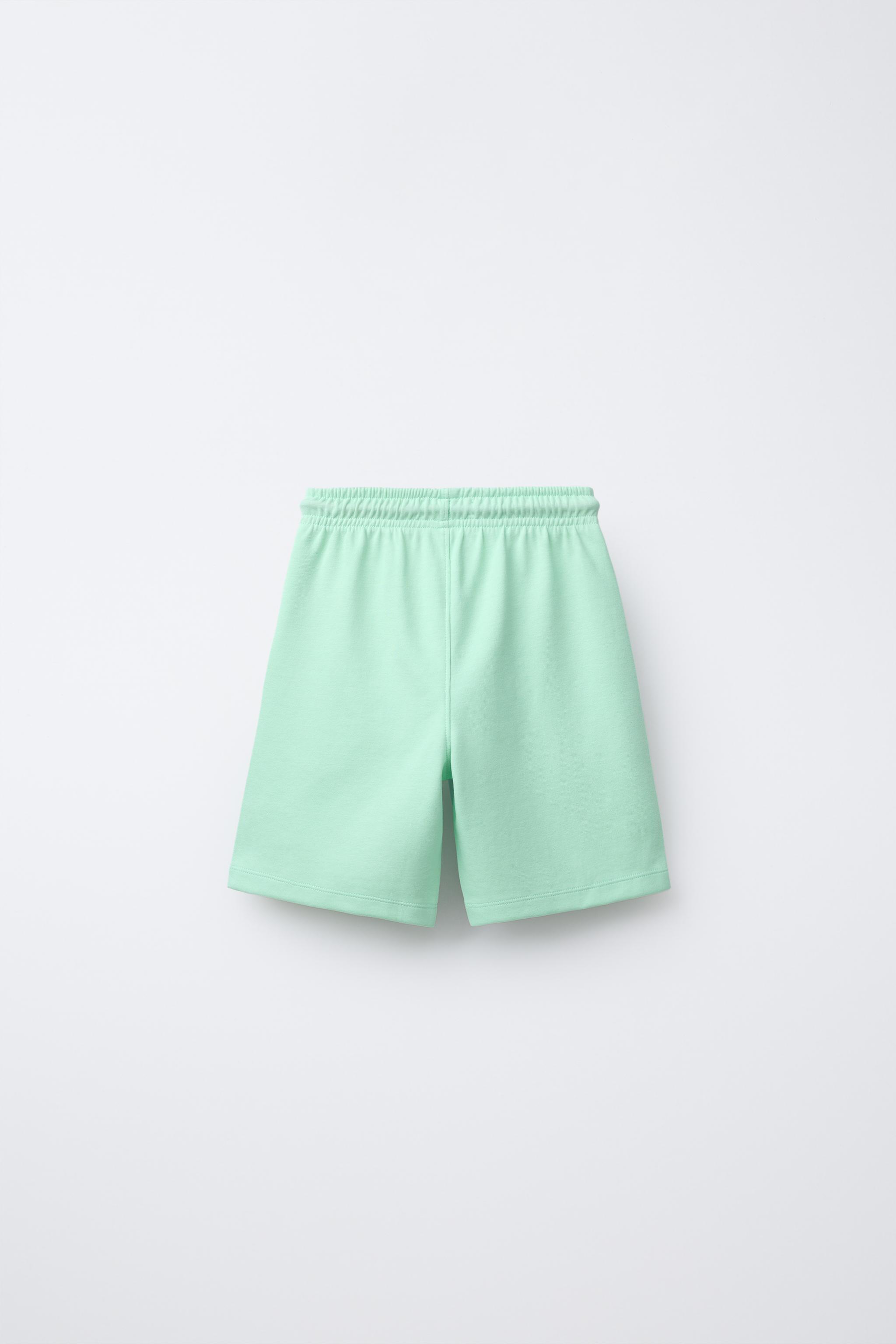 ATHLETIC SHORTS WITH RAISED TEXT - Mint | ZARA United States