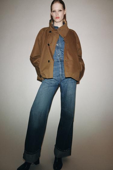 ZW COLLECTION REVERSIBLE SHORT TRENCH COAT - Black / Brown by Zara