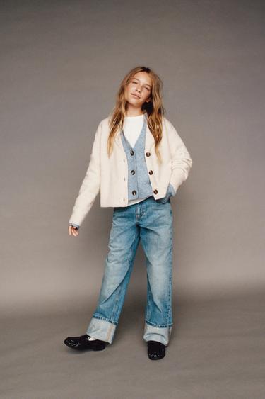 CHAQUETA PUNTO LISA - Beige claro de Zara