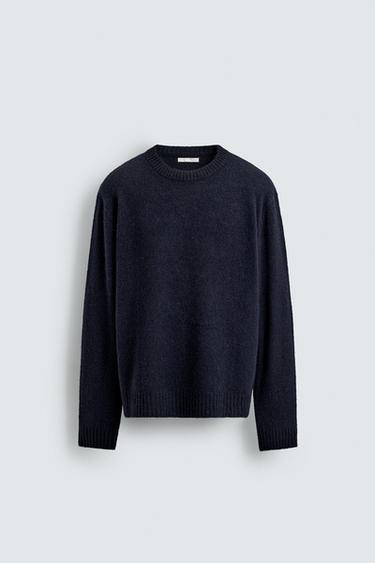 YAK WOOL JUMPER - Navy blue by Zara