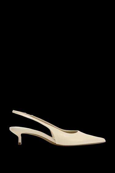 SLINGBACK MIT KITTENHEEL - Gebrochenes Weiß von Zara - Bild 0