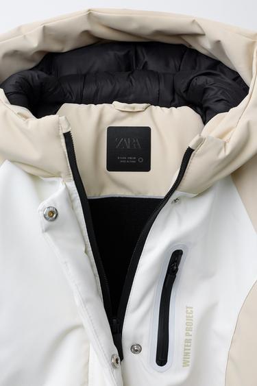 VESTE RÉSISTANTE À L'EAU ET COUPE-VENT COULEUR BLOCK - Écru de Zara - Image 7