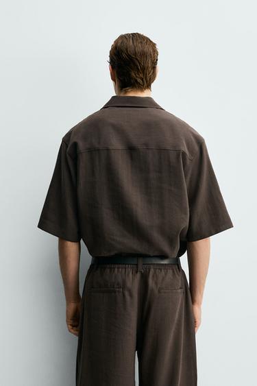 FLUID RELAXED FIT SHIRT - Brown by Zara - Image 2
