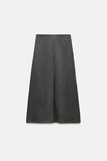WEICHER MIDIROCK - Grau meliert von Zara