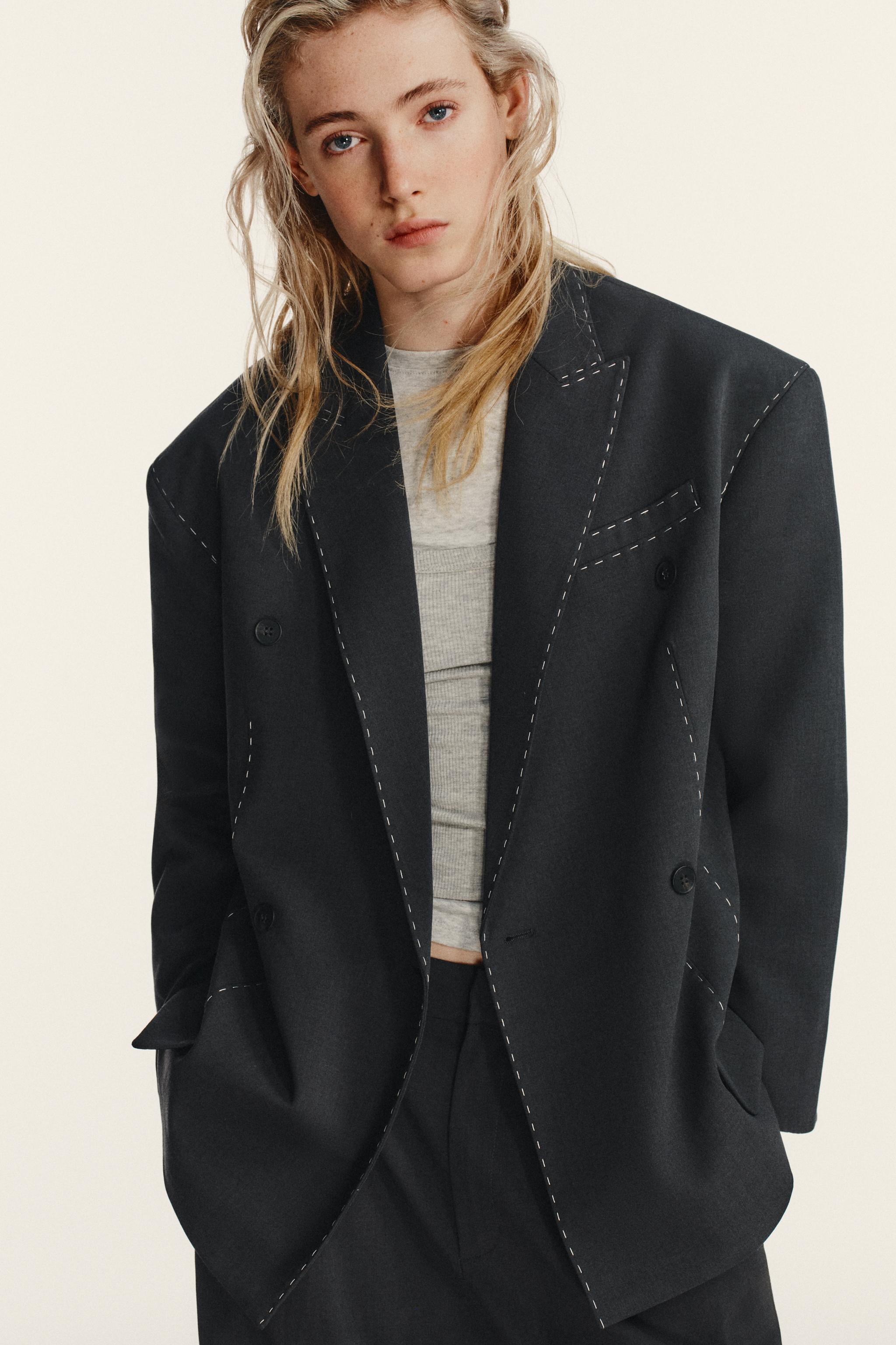 BLAZER OVERSIZE COUTURES CONTRASTÉES