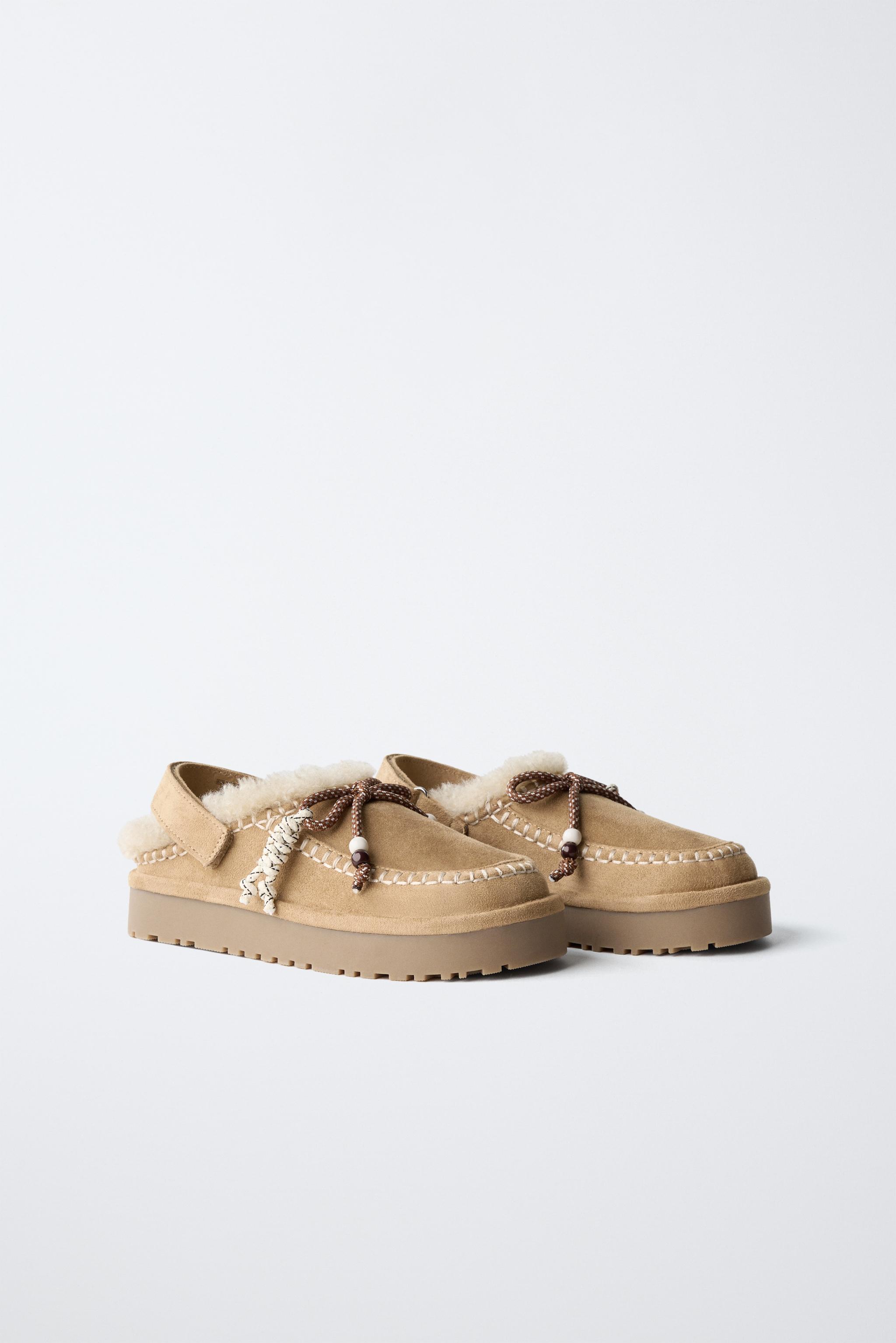 FAUX FUR BACKLESS CLOGS — Brown