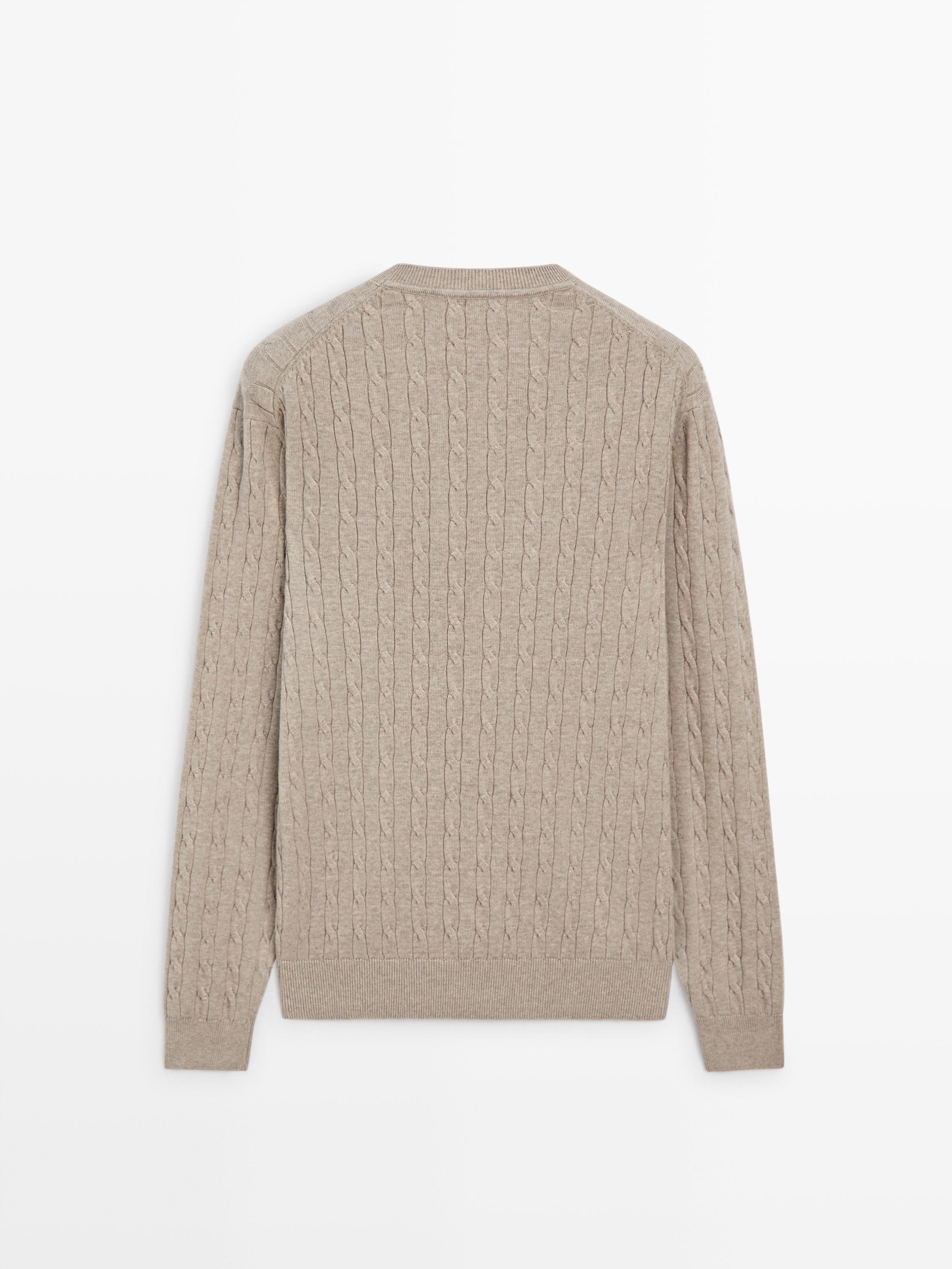 100% cotton cable-knit sweater