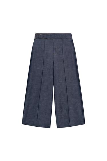 CULOTTES WITH BELT LOOPS - Blue / Indigo by Zara