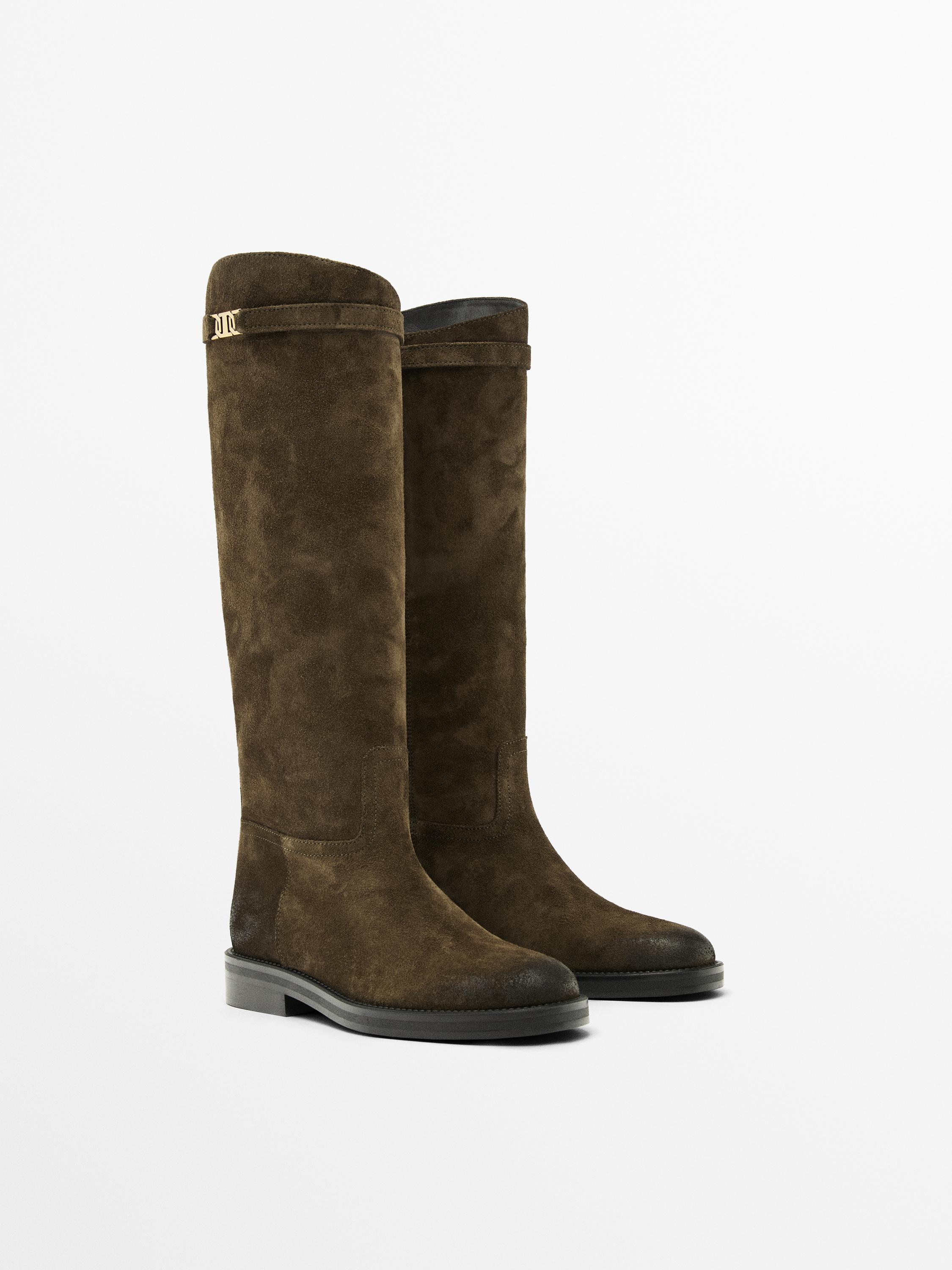 Bottes équestre en croûte de cuir huilées