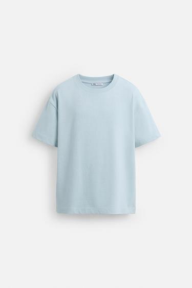 BASIC HEAVYWEIGHT T-SHIRT - Light blue by Zara
