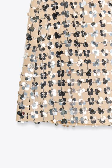 MINI-JUPE À SEQUINS - Argent de Zara - Image 6