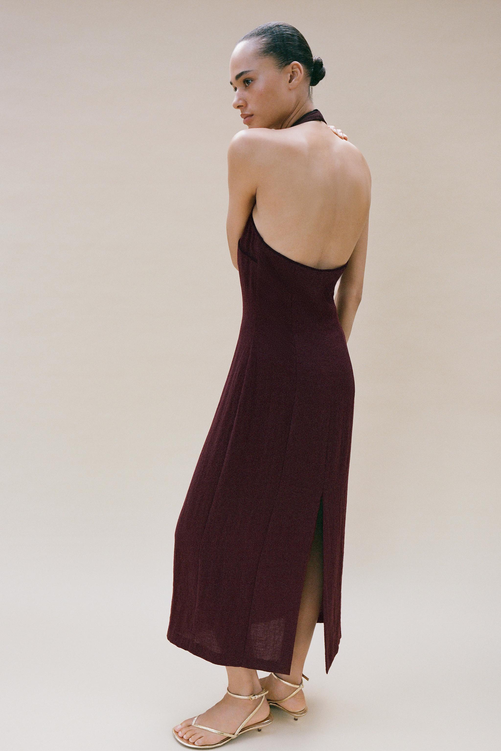 HALTER FROG FASTENING DRESS