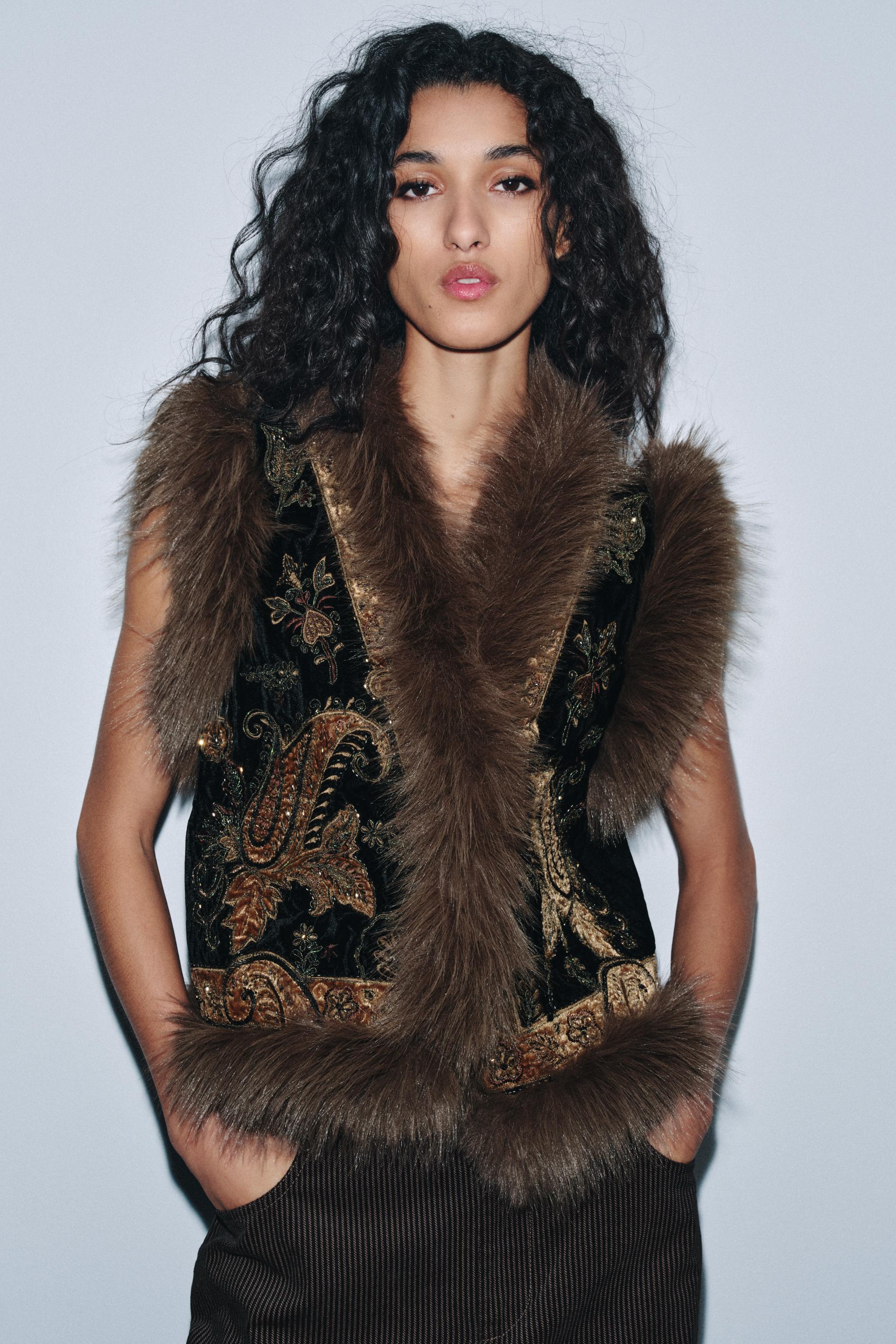 ZW COLLECTION EMBROIDERED VEST LIMITED EDITION - Black | ZARA Canada